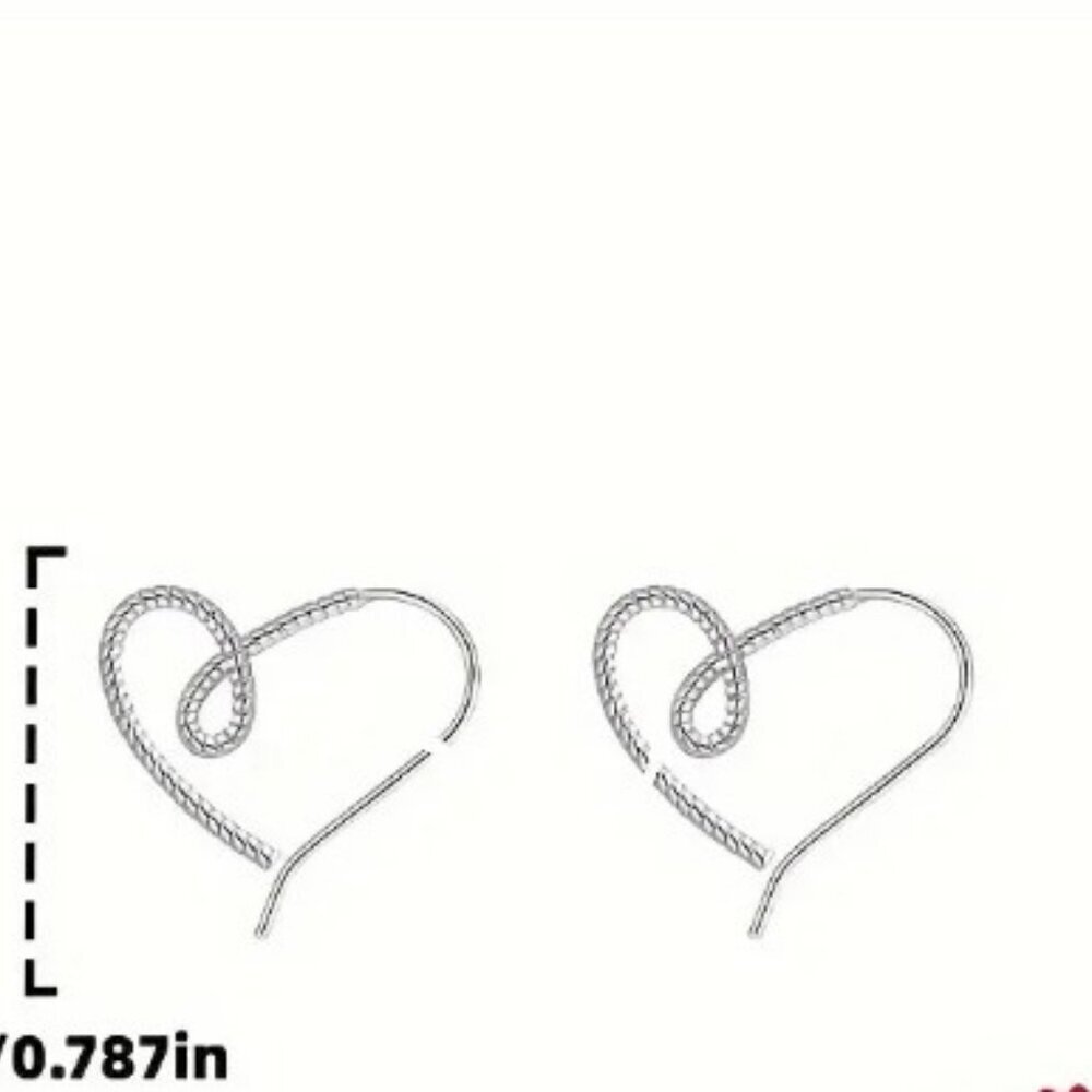 NEW 925 STERLING SILVER HEART EARRINGS - Picture 6 of 6